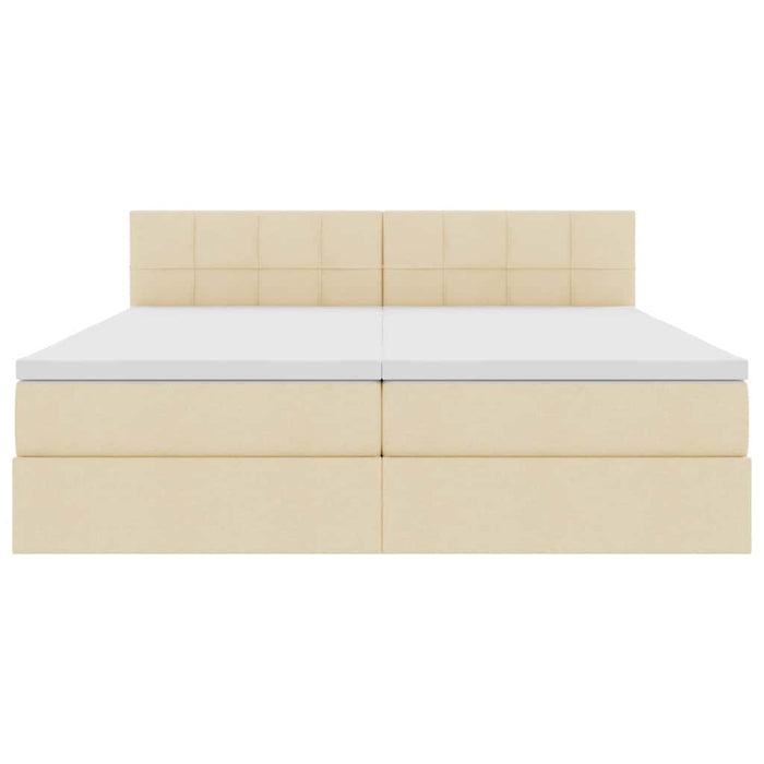 Pat cu storage cu saltea Creme 200 x 200 cm Piele artificială WALTI