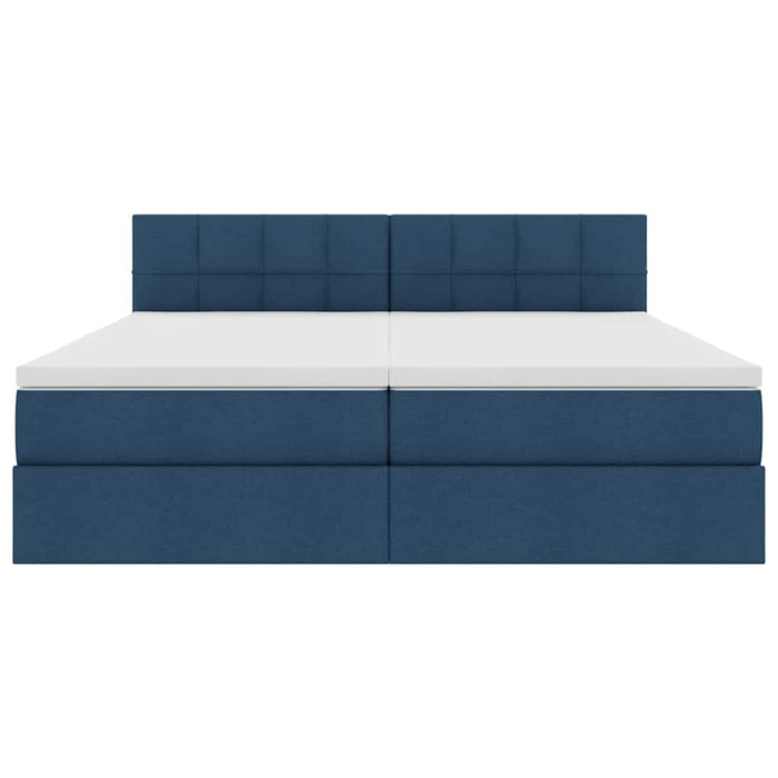 Pat cu storage albastru 200 x 200 cm Piele artificială - WALTI WALTI
