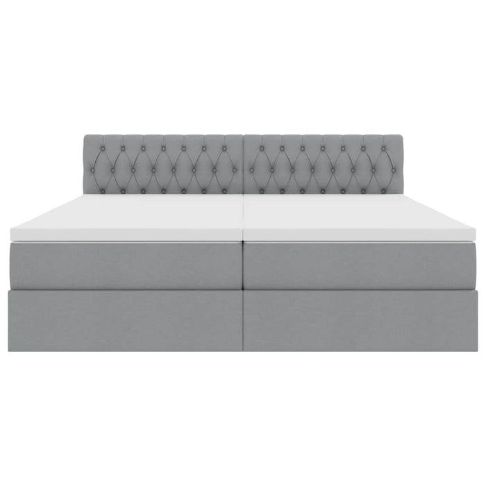 Pat cu storage Gri deschis 180 x 200 cm Piele artificială WALTI