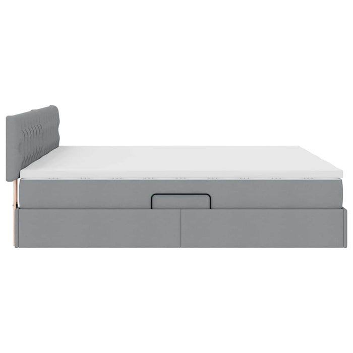 Pat cu storage Gri deschis 180 x 200 cm Piele artificială WALTI