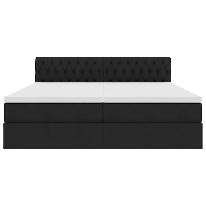 Pat cu storage cu saltea Negru 180 x 200 cm Piele artificială WALTI