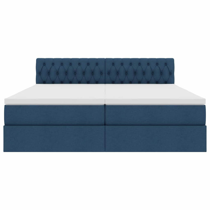 Pat cu storage albastru 180 x 200 cm Piele artificială - WALTI WALTI