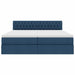 Pat cu storage albastru 180 x 200 cm Piele artificială - WALTI WALTI