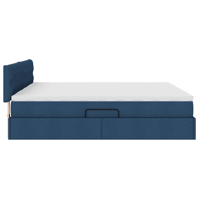 Pat cu storage albastru 180 x 200 cm Piele artificială - WALTI WALTI