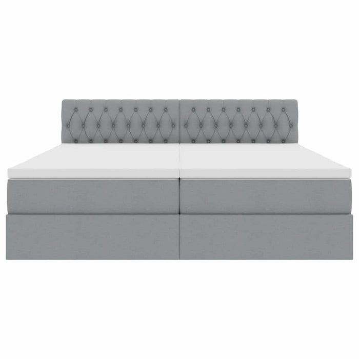 Pat cu storage Gri deschis 200 x 200 cm Piele artificială - WALTI WALTI