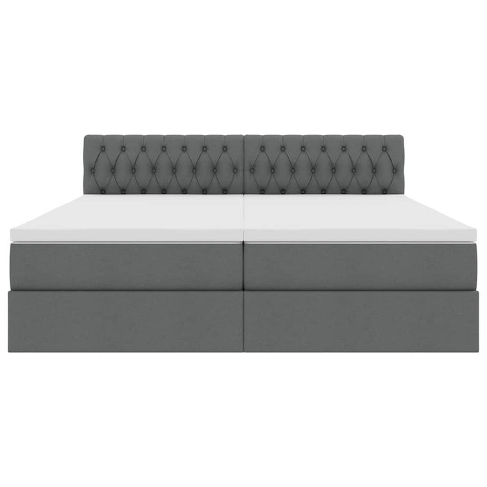 Pat cu storage Gri închis 200 x 200 cm Piele artificială - WALTI WALTI
