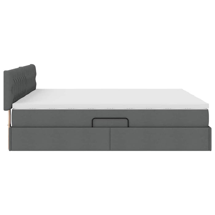 Pat cu storage Gri închis 200 x 200 cm Piele artificială - WALTI WALTI