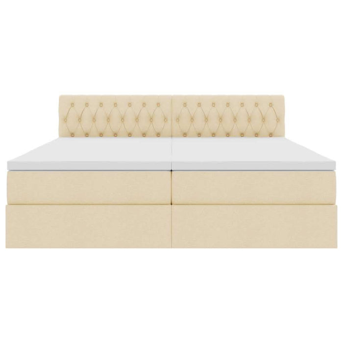 Pat cu storage cu saltea Creme 200 x 200 cm Piele artificială - WALTI WALTI