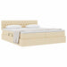 Pat cu storage cu saltea Creme 200 x 200 cm Piele artificială - WALTI WALTI