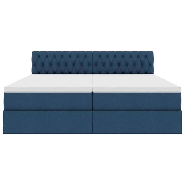 Pat cu storage albastru 200 x 200 cm Piele artificială - WALTI WALTI