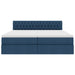 Pat cu storage albastru 200 x 200 cm Piele artificială - WALTI WALTI