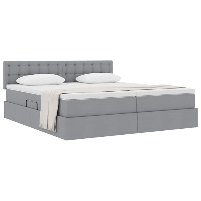 Pat cu storage Gri deschis 180 x 200 cm Piele artificială - WALTI WALTI