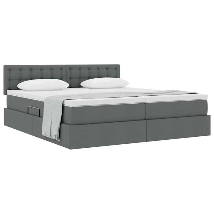 Pat cu storage Gri închis 180 x 200 cm Piele artificială - WALTI WALTI