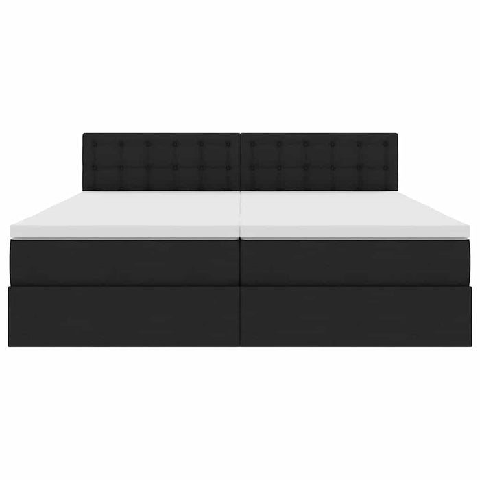 Pat cu storage cu saltea Negru 180 x 200 cm Piele artificială - WALTI WALTI