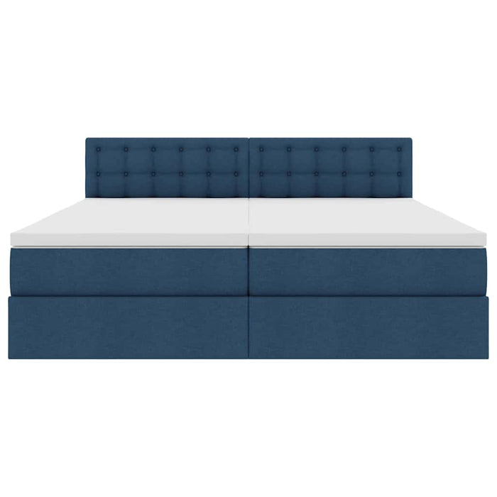 Pat cu storage albastru 180 x 200 cm Piele artificială - WALTI WALTI