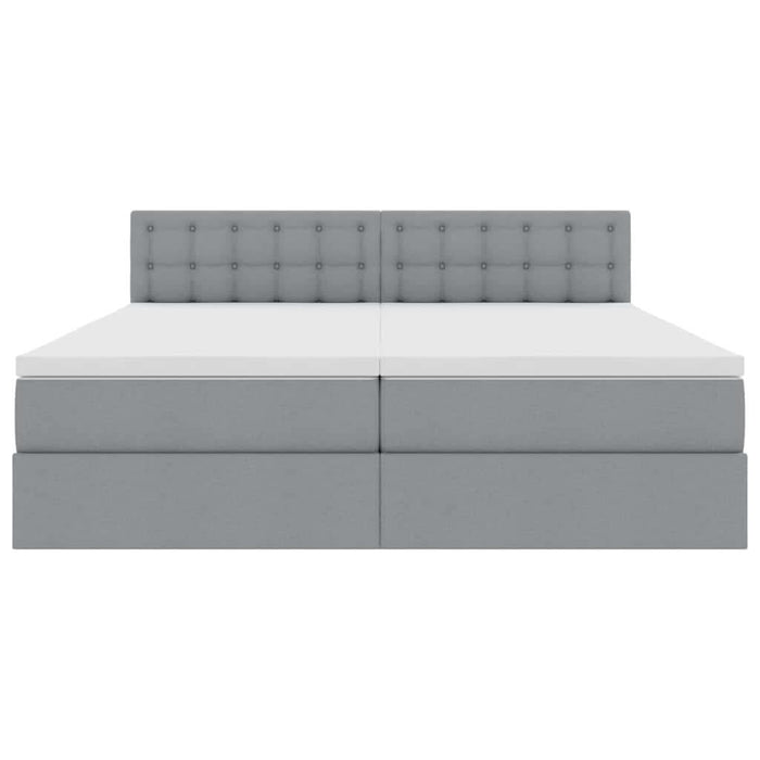 Pat cu storage Gri deschis 200 x 200 cm Piele artificială - WALTI WALTI