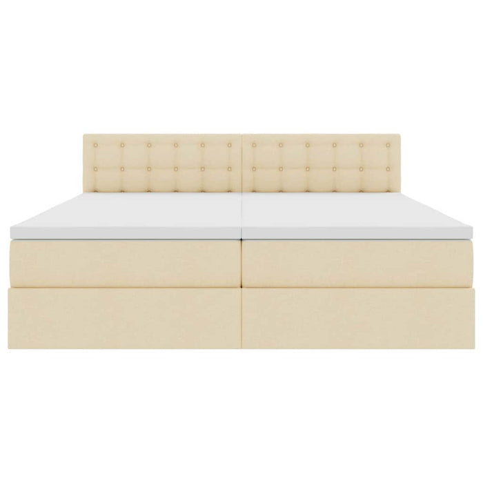 Pat cu storage cu saltea Creme 200 x 200 cm Piele artificială - WALTI WALTI