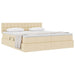 Pat cu storage cu saltea Creme 200 x 200 cm Piele artificială - WALTI WALTI