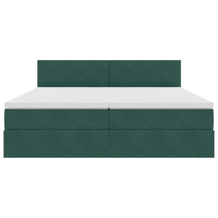 Pat cu storage cu saltea cu headboard Verde închis 90 x 200 cm - WALTI WALTI
