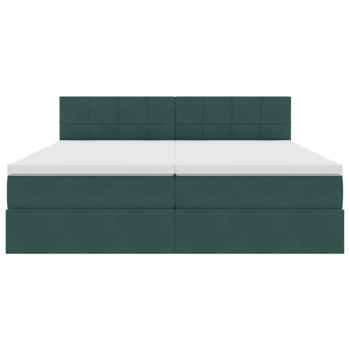Pat cu storage cu saltea cu headboard Verde închis 90 x 200 cm - WALTI WALTI