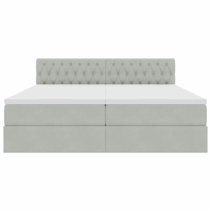 Pat cu storage cu saltea cu headboard Gri deschis 90 x 200 cm - WALTI WALTI