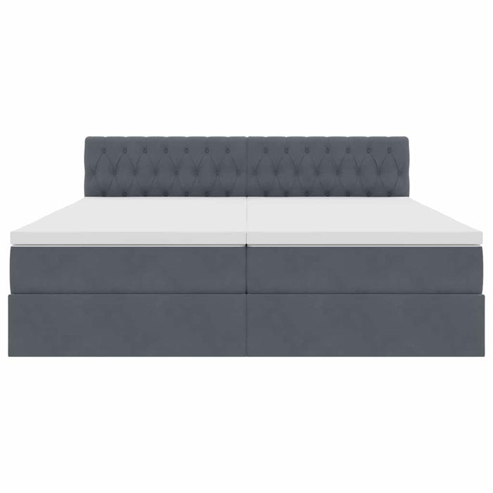Pat cu storage cu saltea cu headboard Gri închis 90 x 200 cm - WALTI WALTI
