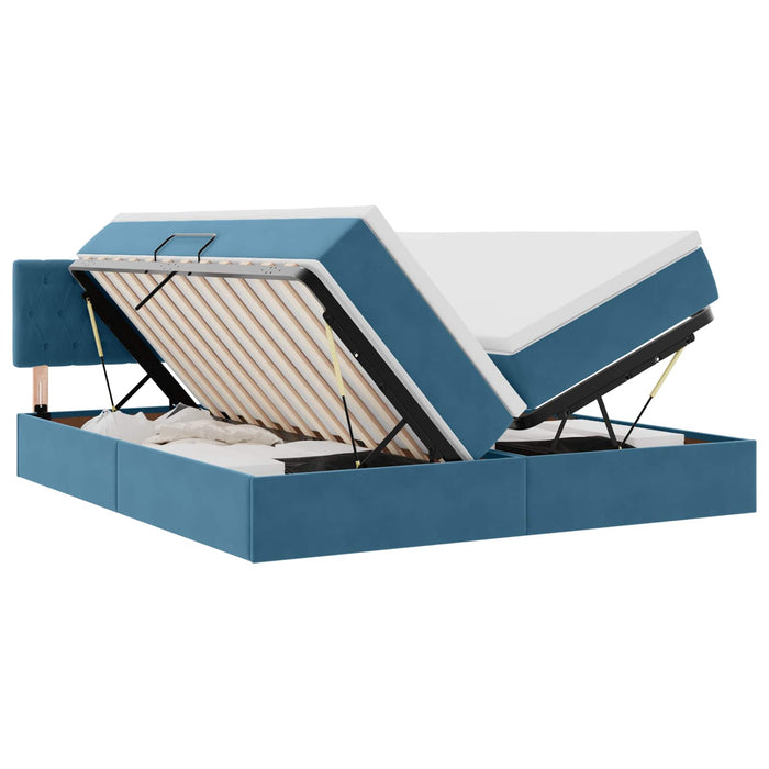 Pat cu storage cu saltea Albastru închis 90 x 200 cm - WALTI WALTI