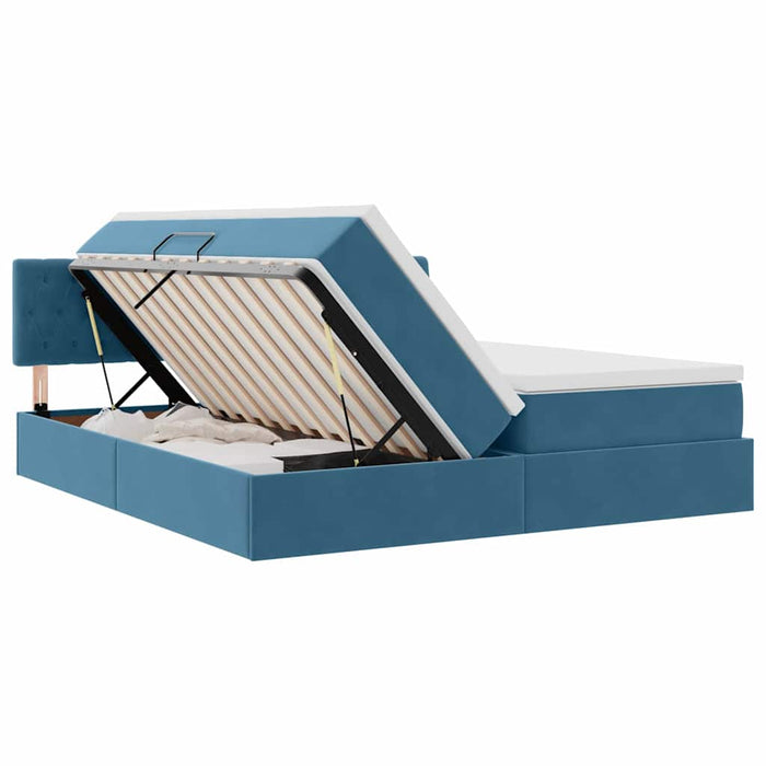 Pat cu storage cu saltea Albastru închis 90 x 200 cm - WALTI WALTI