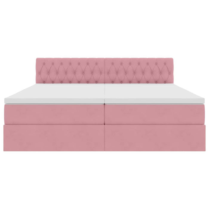 Pat cu storage cu saltea cu headboard Roz 90 x 200 cm - WALTI WALTI