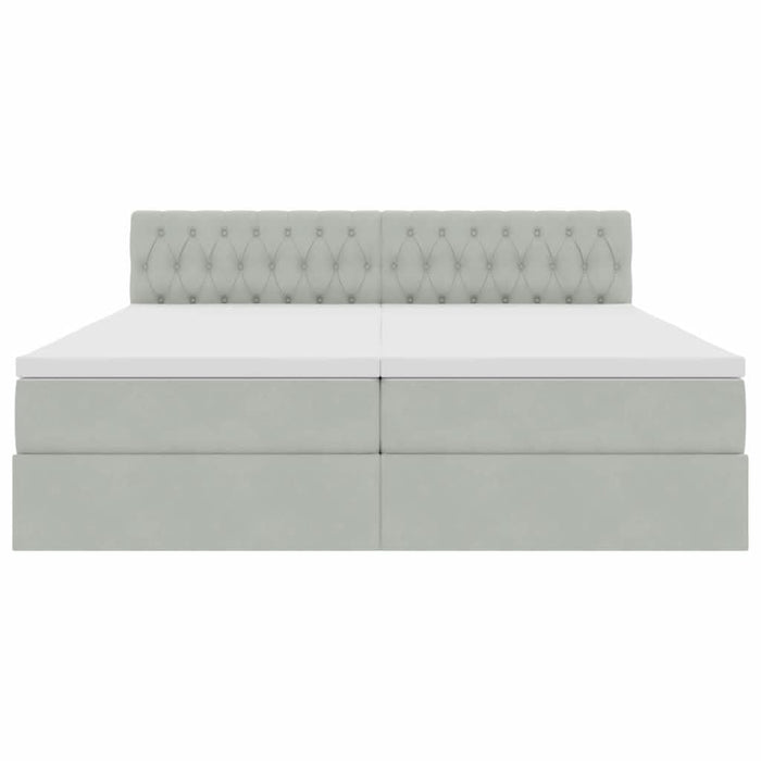 Pat cu storage cu saltea cu headboard Gri deschis 100 x 200 cm - WALTI WALTI