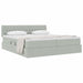 Pat cu storage cu saltea cu headboard Gri deschis 100 x 200 cm - WALTI WALTI