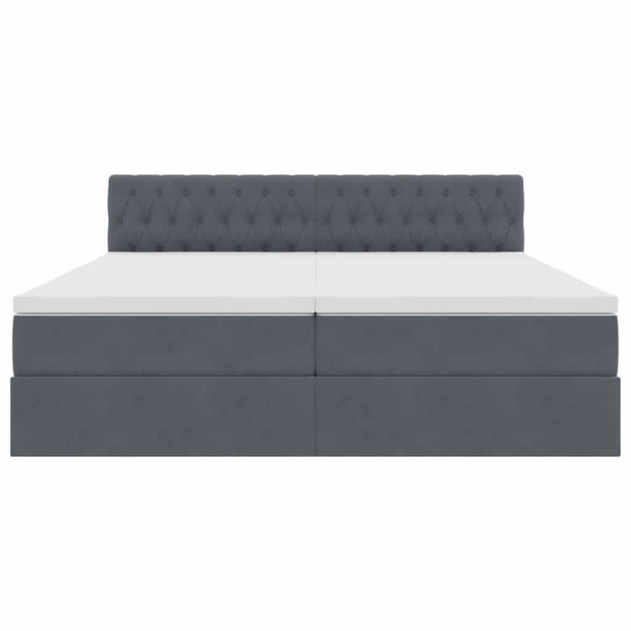 Pat cu storage cu saltea cu headboard Gri închis 100 x 200 cm - WALTI WALTI