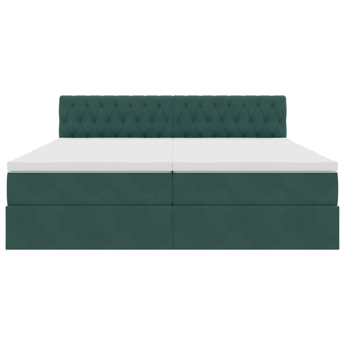 Pat cu storage cu saltea cu headboard Verde închis 100 x 200 cm - WALTI WALTI