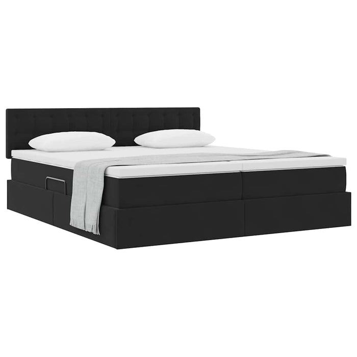 Pat cu storage cu saltea cu headboard Negru 90 x 200 cm - WALTI WALTI