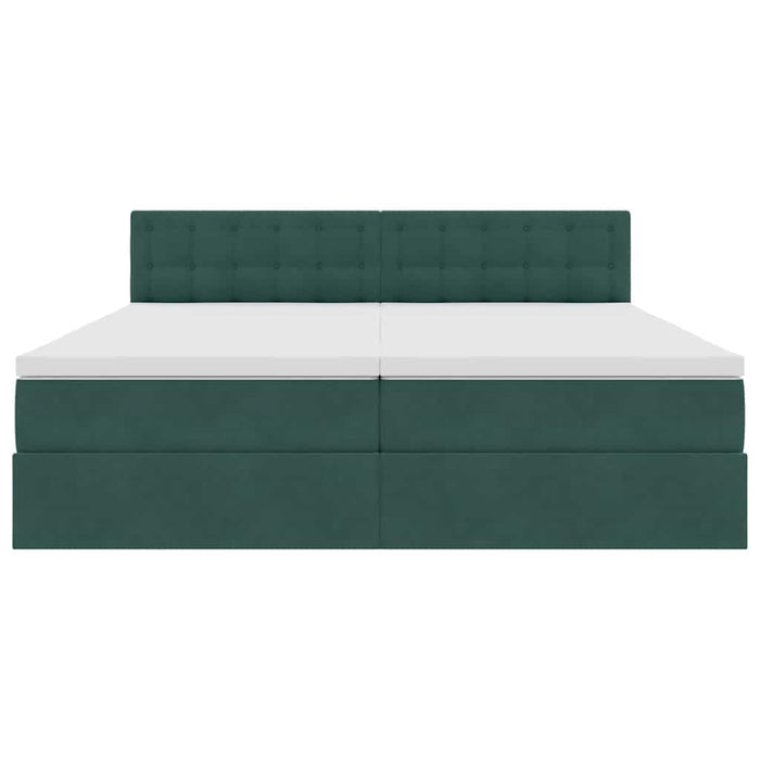 Pat cu storage cu saltea cu headboard Verde închis 90 x 200 cm - WALTI WALTI
