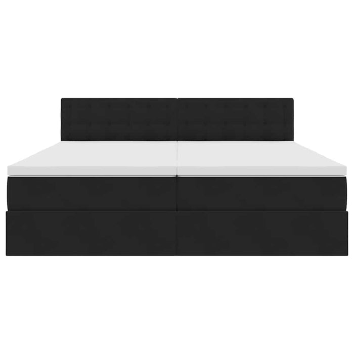 Pat cu storage cu saltea cu headboard Negru 100 x 200 cm - WALTI WALTI