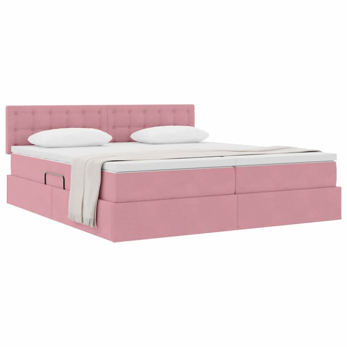 Pat cu storage cu saltea cu headboard Roz 100 x 200 cm - WALTI WALTI