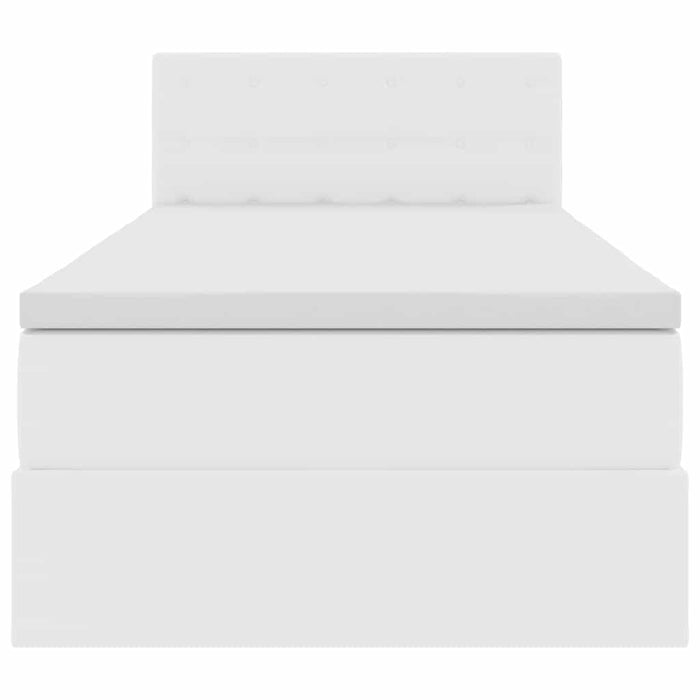 Pat cu saltea și LED Alb pur 90 x 190 cm Piele artificială - WALTI WALTI
