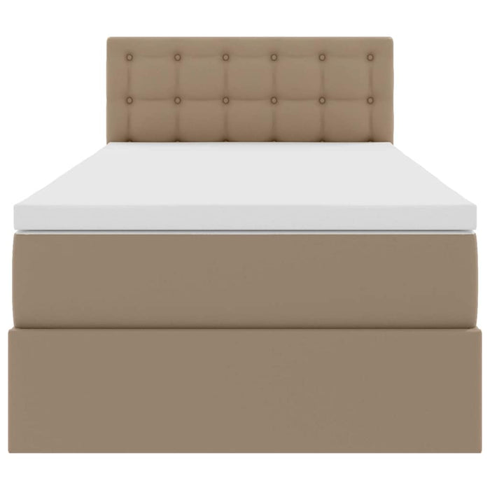 Pat cu saltea și LED Cappuccino 90 x 190 cm Piele artificială - WALTI WALTI