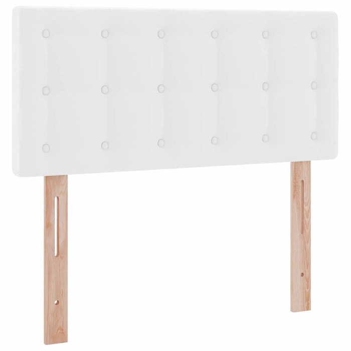 Pat cu saltea și LED Alb pur 90 x 200 cm Piele artificială - WALTI WALTI