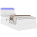 Pat cu saltea și LED Alb pur 100 x 200 cm Piele artificială - WALTI WALTI
