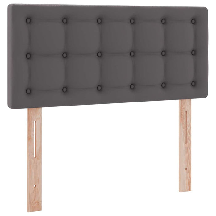 Pat cu saltea și LED cu led Gri 100 x 200 cm Piele artificială - WALTI WALTI