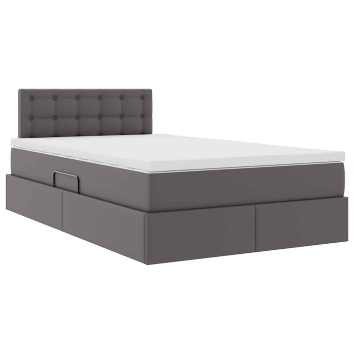 Pat cu saltea și LED Gri 120 x 190 cm Piele artificială - WALTI WALTI