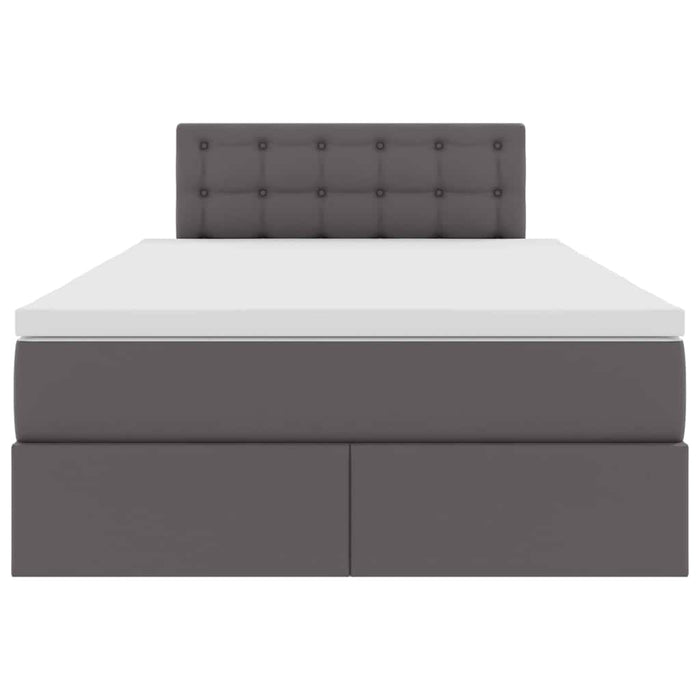 Pat cu saltea și LED Gri 120 x 190 cm Piele artificială - WALTI WALTI