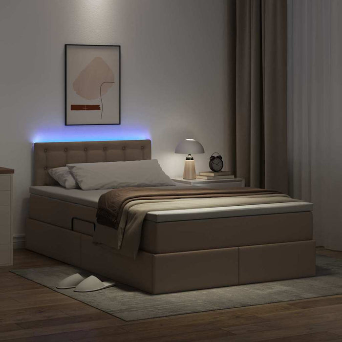Pat cu lumini cu bandă LED Cappuccino 120 x 200 cm PVC - WALTI WALTI