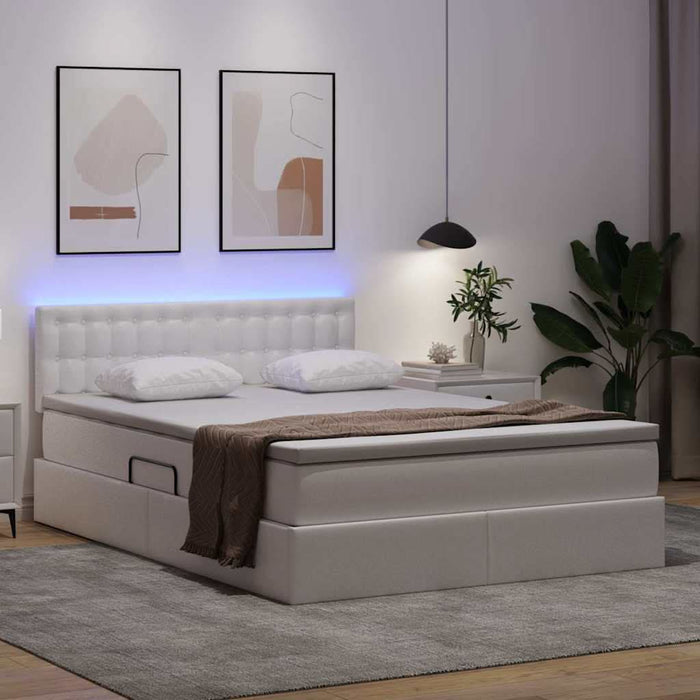 Pat cu lumini cu bandă LED Alb pur 140 x 190 cm PVC - WALTI WALTI