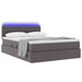 Pat cu lumini cu bandă LED cu headboard Gri 140 x 190 cm PVC - WALTI WALTI
