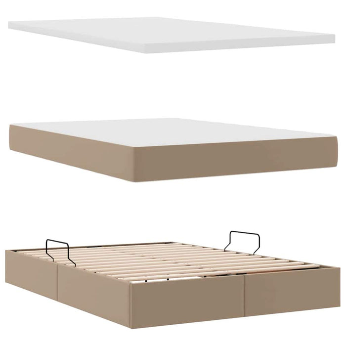 Pat cu lumini cu bandă LED Cappuccino 140 x 190 cm PVC - WALTI WALTI