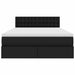 Pat cu lumini cu bandă LED cu headboard Negru 140 x 200 cm PVC - WALTI WALTI