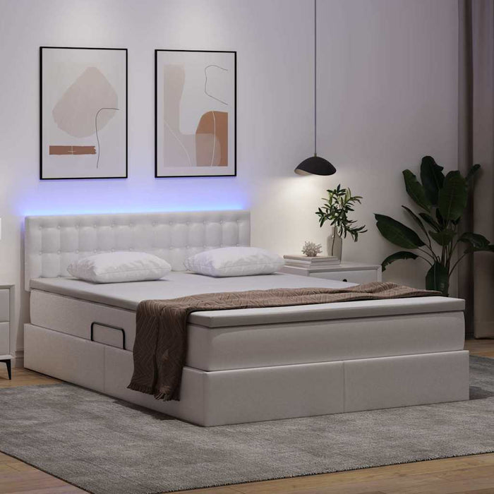 Pat cu lumini cu bandă LED Alb pur 140 x 200 cm PVC - WALTI WALTI